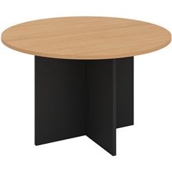  OM Round Meeting Table 900 Diameter x 720mmH Beech And Charcoal 