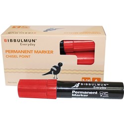  Bibbulmun 810 Permanent Marker Chisel 5-14mm Red 