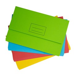  Stat Document Wallet Foolscap Manilla 30mm Gusset Assorted Pack of 25 