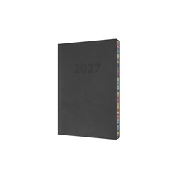  Collins Edge Rainbow Diary A5 Week To View Charcoal Black 