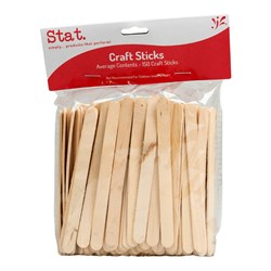  Stat Pop Sticks Wooden Plain Brown Pack of 150 