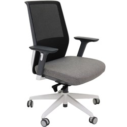  Rapidline Motion Task Chair Medium Mesh Back With Arms Grey Fabric Seat Black Mesh 