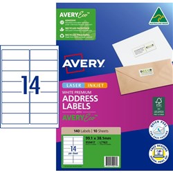  Avery Quick Peel Address Laser & Inkjet Labels White L7163 99.1 x 38mm 14UP 140 Labels 