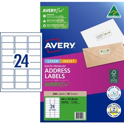  Avery Quick Peel Address Laser & Inkjet Labels White L7159 64x33.8mm 240 Labels 