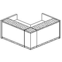 GOP - KENT RECEPTION COUNTER - W 1395 x D 1395 x H 1200mm - Gloss White