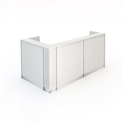 GOP - KENT RECEPTION COUNTER - W 2495 x D 1395 x H 1200mm - Gloss White