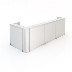 GOP - KENT RECEPTION COUNTER - W 3595 x D 1395 x H 1200mm - Gloss White