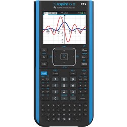  Texas Instrument TI-Nspire CXII CAS Colour Graphing Calculator Black And Blue 
