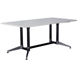 Rapidline Typhoon Boardroom Table 2400W x 1200D x 750mmH White Top Black Frame 