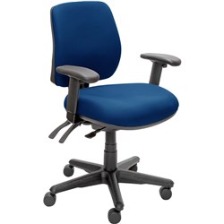 BURO ROMA MID BACK 3 LEVER WITH ARMS NAVY