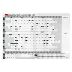  Sasco Financial Year Wall Planner 870 X 610mm Year To View Grey 