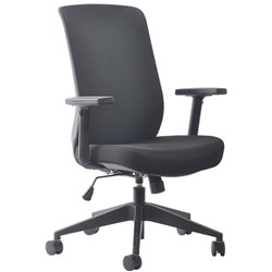  Buro Mondo Gene Task Office Chair With Arms Black Fabric Back And Seat 