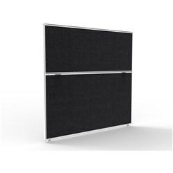  Rapidline SHUSH30+ Screen 1500W x 30D x 1200mmH White Frame Black Pinnable Fabric 
