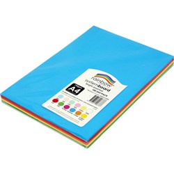  Rainbow System Board A4 150 gsm Bright Assorted 100 Sheets 