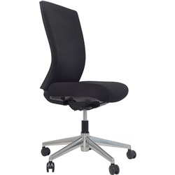 (132-C-23) - BURO MENTOR UPHOLSTERED BACK CHAIR ALUMINIUM BASE NO ARMS