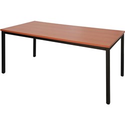  Rapidline Steel Frame Table 1800W x 750D x 730mmH Cherry Top Black Frame 