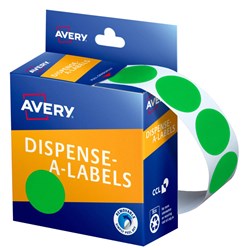 (AVD-937376)  AVERY DMC 24G DISPENSER LABEL - Circle 24mm Green
