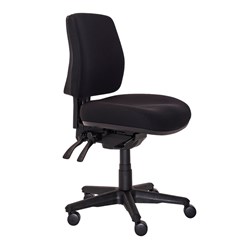 (719-63 -SS) - BURO ROMA Mid Back Task Chair No Arms With Seat Slide Fabric Seat &amp; Back Black