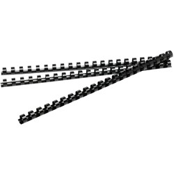  Rexel Plastic Binding Comb 6mm 21 Loop 25 Sheet Capacity Black Pack Of 100 
