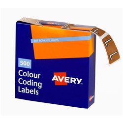  Avery Alphabet Coding Label L Side Tab 25x38mm Mustard Box Of 500 