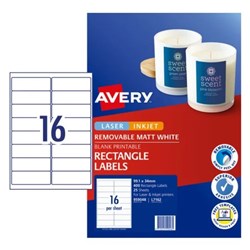 (AVD-959048) - AVERY L7162REV LASER LABEL Address 16/Sht 99.1x38.1 White