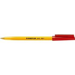  Staedtler 430 Stick Ballpoint Pen Fine 0.7mm Red 