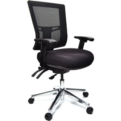  Buro Metro II 24/7 Mid Back Chair With Arms Black Fabric Seat Mesh Back 