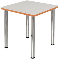  Sylex Quorum Geometry Meeting Table Square 750W x 750D x 740mmH Chrome And Off White 