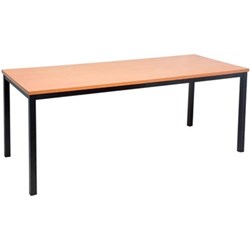  Rapidline Steel Frame Table 1800W x 750D x 730mmH Beech Top Black Frame 