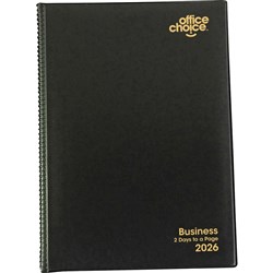 OFFICE CHOICE BUSINESS DIARY A5 2 Days to a Page 1 Hr 1Hr appoint 7am - 7pm