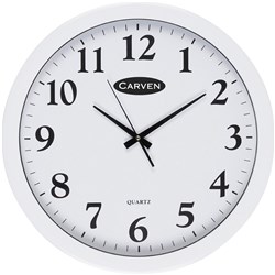  Carven Wall Clock 45cm Diameter White Frame 