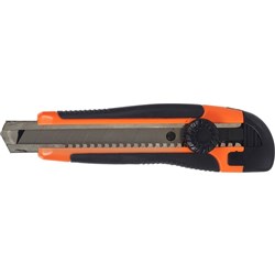  Marbig Cutter Knife Large Heavy Duty With Wheel Lock Orange And Black 
