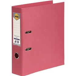 Marbig Linen PE Lever Arch Binder A4 75mm Coral 0 